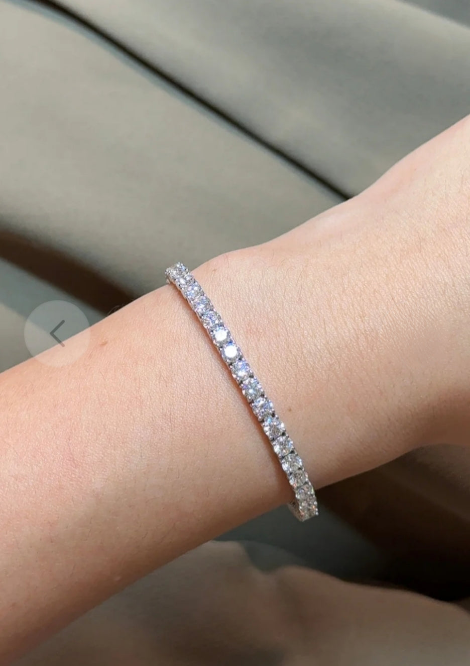 10 Carats Round Cut Lab Grown Diamond Bracelet