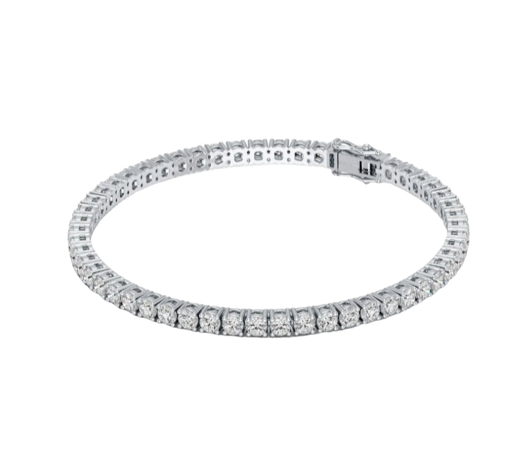 8 Carats Round Cut Lab Grown Diamond Bracelet