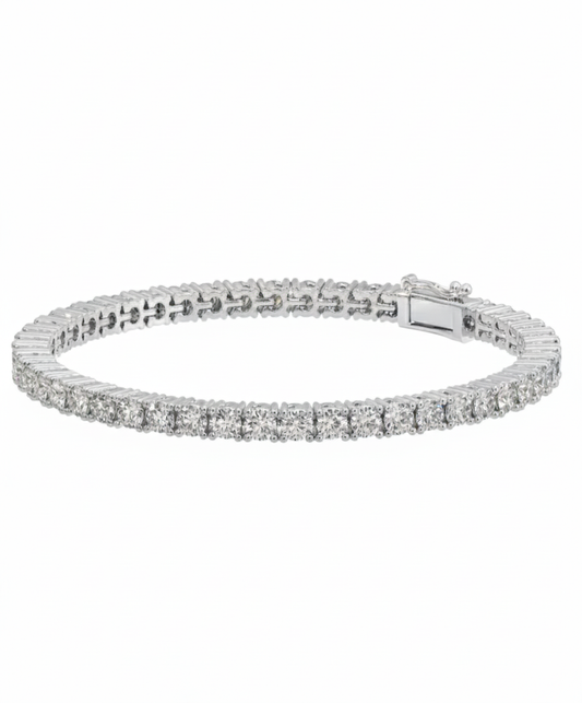 6 Carats Round Cut Lab Grown Diamond Bracelet