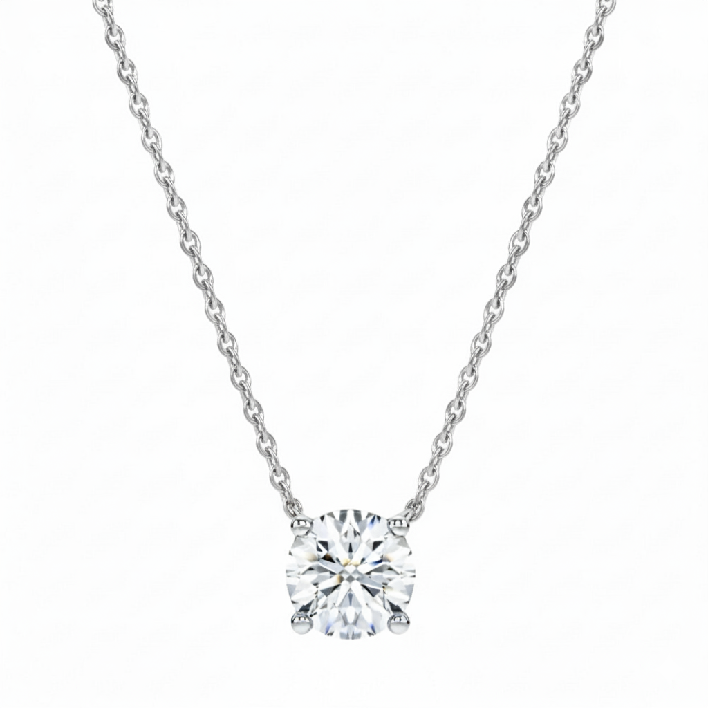 0.50 Carat Round Cut Lab Grown Diamond  Pendant